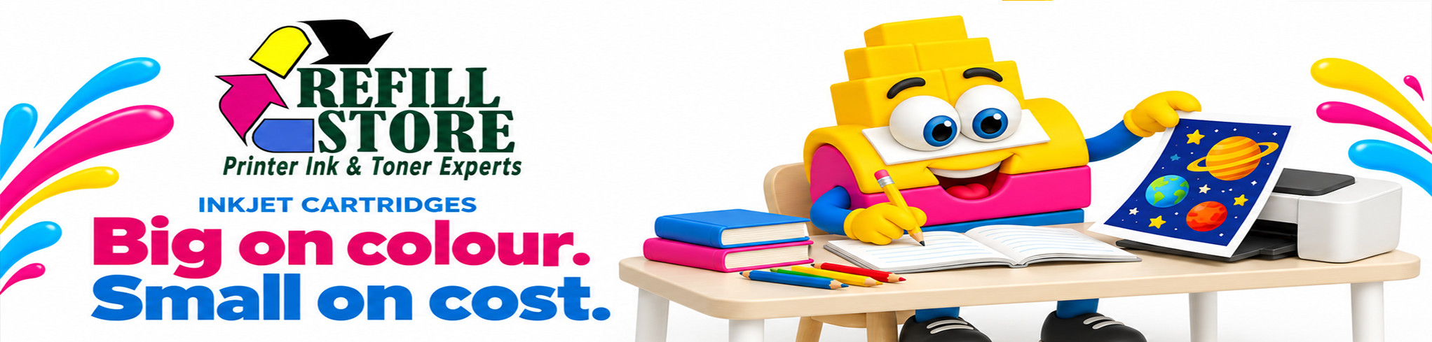 Inkjet cartridges from Refill Store &ndash; big on colour, small on cost.