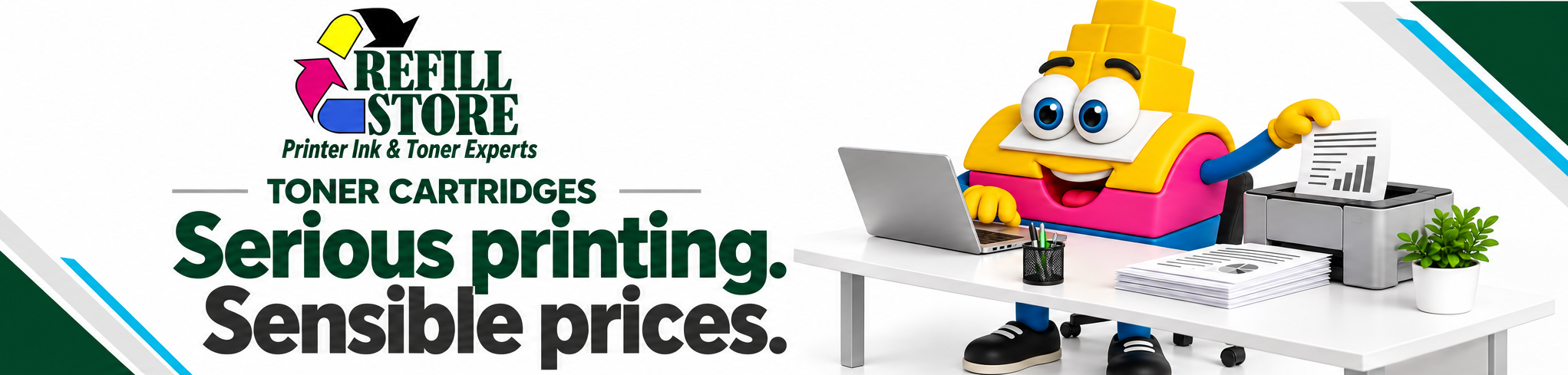 Toner cartridges from Refill Store &ndash; serious printing, sensible prices.
